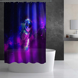 Шторка для душа Космонавт среди облаков, цвет: 3D-принт — фото 2