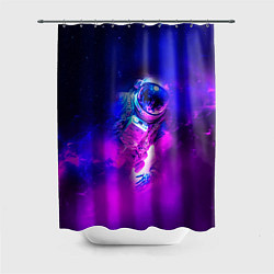 Шторка для душа Космонавт среди облаков, цвет: 3D-принт