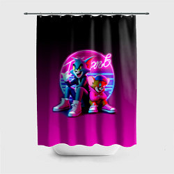 Шторка для душа Tom and Jerry - neon glow fantasy, цвет: 3D-принт