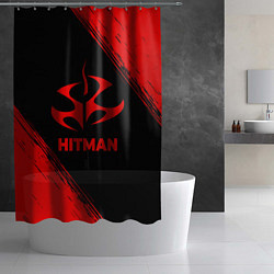 Шторка для душа Hitman - red gradient, цвет: 3D-принт — фото 2