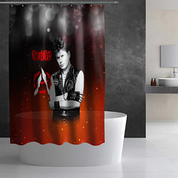 Шторка для душа Сектор газа и знак анархии, цвет: 3D-принт — фото 2