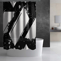 Шторка для душа Color black white, цвет: 3D-принт — фото 2
