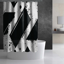Шторка для душа Color black white, цвет: 3D-принт — фото 2