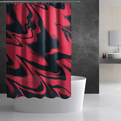 Шторка для душа Color black red, цвет: 3D-принт — фото 2