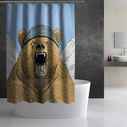 Шторка для душа Злой орущий медведь, цвет: 3D-принт — фото 2