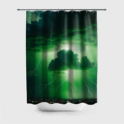 Шторка для душа Зелёный гром, цвет: 3D-принт