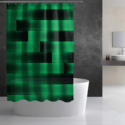 Шторка для душа Color green square, цвет: 3D-принт — фото 2