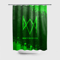 Шторка для душа Watch Dogs - green gradient, цвет: 3D-принт