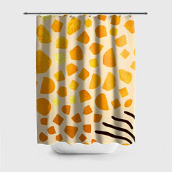 Шторка для душа Золотистые пятна жирафа, цвет: 3D-принт