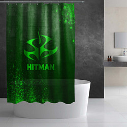 Шторка для душа Hitman - green gradient, цвет: 3D-принт — фото 2