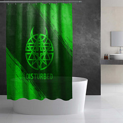 Шторка для душа Disturbed - green gradient, цвет: 3D-принт — фото 2