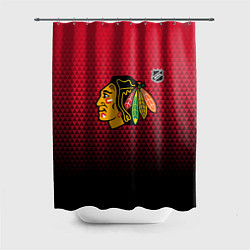Шторка для душа Чикаго Блэкхокс - геометрический градиент, цвет: 3D-принт