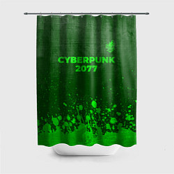 Шторка для душа Cyberpunk 2077 - green gradient посередине, цвет: 3D-принт