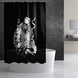 Шторка для душа Скелет с кружкой, цвет: 3D-принт — фото 2