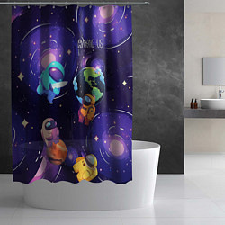 Шторка для душа Among Us космос, цвет: 3D-принт — фото 2