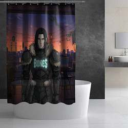 Шторка для душа Bones в аниме, цвет: 3D-принт — фото 2