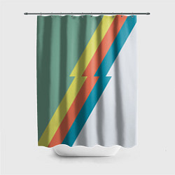 Шторка для душа Рок молния Боуи весенняя палитра, цвет: 3D-принт