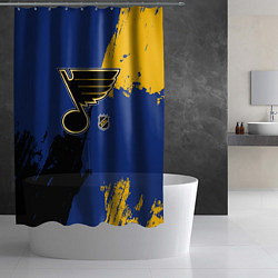 Шторка для душа Сент Луис Блюз - брызги красок, цвет: 3D-принт — фото 2