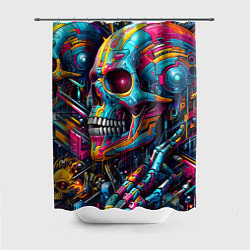 Шторка для душа Cyber skull - pattern, цвет: 3D-принт