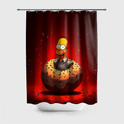 Шторка для душа Гомер в пончике, цвет: 3D-принт