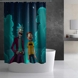 Шторка для душа Рик и Морти под вечерним небом, цвет: 3D-принт — фото 2