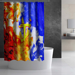 Шторка для душа Doom битва огня, цвет: 3D-принт — фото 2