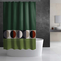 Шторка для душа Луна Малевича сосновый зеленый, цвет: 3D-принт — фото 2