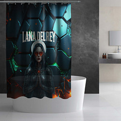 Шторка для душа Lana Del Rey в стиле киберпанка, цвет: 3D-принт — фото 2