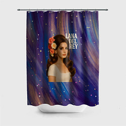 Шторка для душа Lana Del Rey с цветами в волосах, цвет: 3D-принт