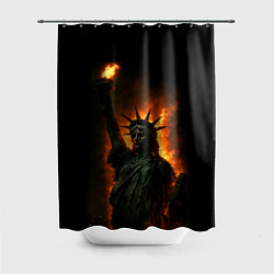 Шторка для душа Статуя свободы в огне, цвет: 3D-принт
