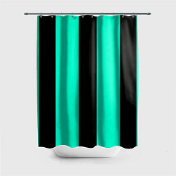 Шторка для душа Color light blue white line, цвет: 3D-принт