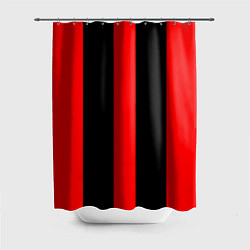 Шторка для душа Color black red lines, цвет: 3D-принт