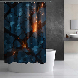 Шторка для душа Разлом камуфляжный плит, цвет: 3D-принт — фото 2