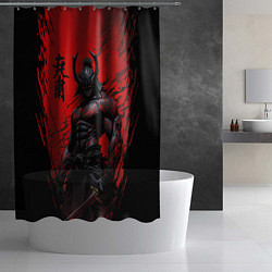 Шторка для душа Они воин самурай, цвет: 3D-принт — фото 2