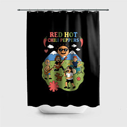 Шторка для душа Red Hot Chili Peppers, мультяшный стиль, цвет: 3D-принт