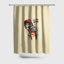 Шторка для душа Включи мозги, цвет: 3D-принт