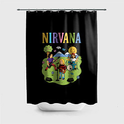 Шторка для душа Нирвана мультяшный стиль, цвет: 3D-принт