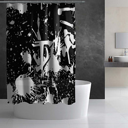 Шторка для душа Doom белые краски, цвет: 3D-принт — фото 2