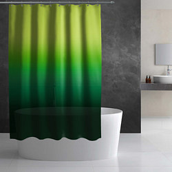 Шторка для душа Градиент укропное зеленое омбре, цвет: 3D-принт — фото 2