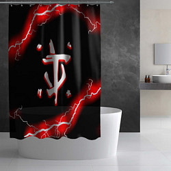 Шторка для душа Doom красный шторм, цвет: 3D-принт — фото 2