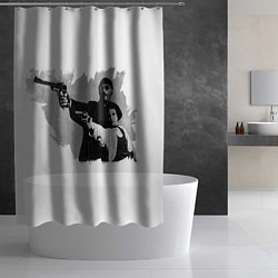Шторка для душа Леон рисунок, цвет: 3D-принт — фото 2