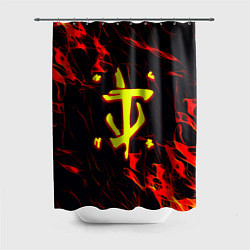 Шторка для душа Doom огненные искры, цвет: 3D-принт