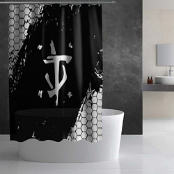 Шторка для душа Doom соты краски, цвет: 3D-принт — фото 2