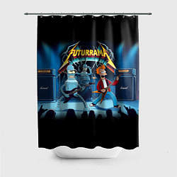 Шторка для душа Rock group Futurama - ai art fantasy, цвет: 3D-принт
