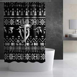 Шторка для душа Doom x elders scrolls pattern, цвет: 3D-принт — фото 2