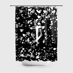 Шторка для душа Дум белые брызги красок, цвет: 3D-принт