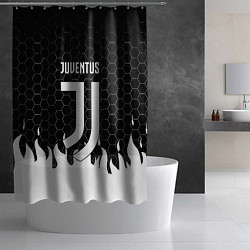 Шторка для душа Juventus соты огонь, цвет: 3D-принт — фото 2