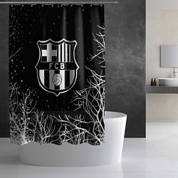 Шторка для душа Barcelona деревья белые ночь, цвет: 3D-принт — фото 2