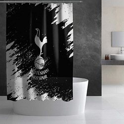 Шторка для душа Тоттенхэм белые брызги красок, цвет: 3D-принт — фото 2