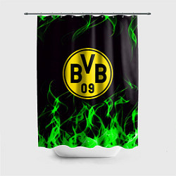 Шторка для душа Borussia зелёный огонь, цвет: 3D-принт